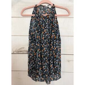 Veronica Beard Blouse Sz 4 Cut Out Shoulders Sheer Floral‎ Print